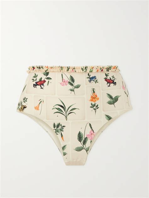 Agua By Agua Bendita Net Sustain Nopal Printed Recycled Bikini Briefs In White ModeSens