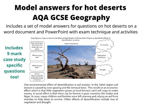 Aqa Geography Model Answers Hot Deserts Teaching Resources