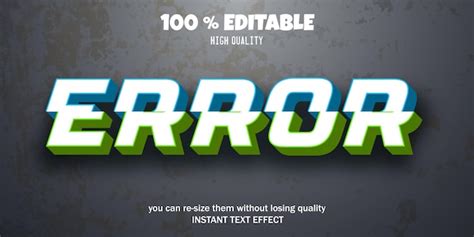 Efecto De Texto De Error Vector Premium