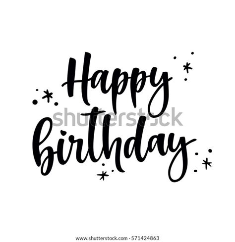 Happy Birthday Brush Script Style Hand Stock Vector Royalty Free