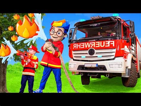 Les Enfants S Entra Nent Avec Un Vrai Camion De Pompiers Youtube