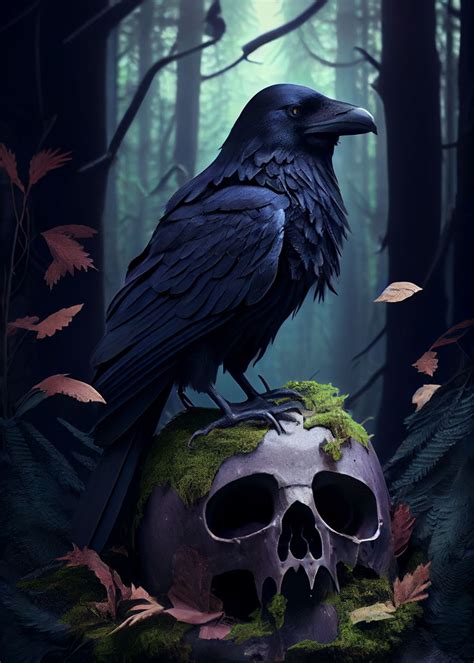 Raven Skull Poster Picture Metal Print Paint By Decoydesign Displate