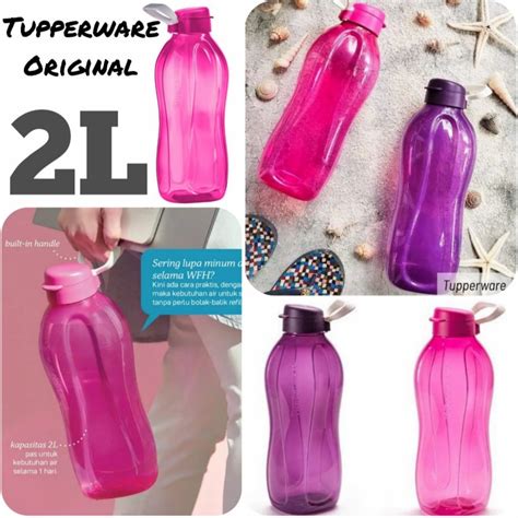 Jual Tupperware Original Botol Jumbo Eco Bottle 2l Pink Ungu Shopee Indonesia