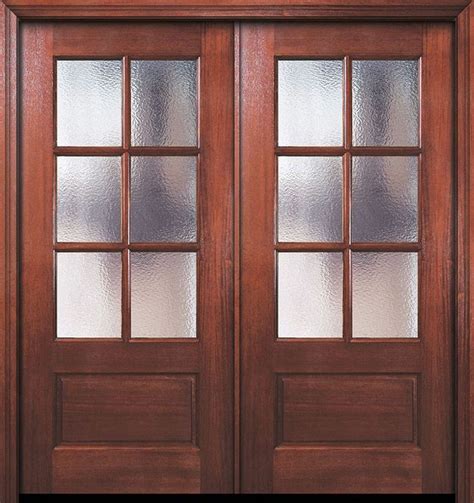 80 Double 6 Lite TDL DoorCraft Mahogany Door W Textured Glass