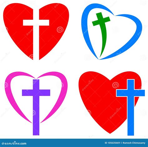 Christian Cross Heart Stock Illustrations 1678 Christian Cross Heart