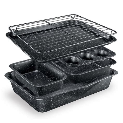 Granitestone 6-Piece Nonstick Stackable Bakeware Set, Gray - 20533822 | HSN