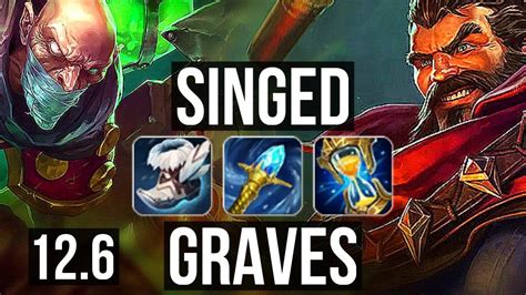 SINGED Vs GRAVES TOP Rank 3 Singed 7 4 27 500 Games Dominating