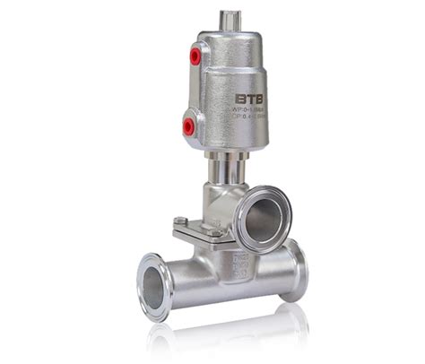 Pneumatic Vertical Three Way Angle Seat Valve Btb