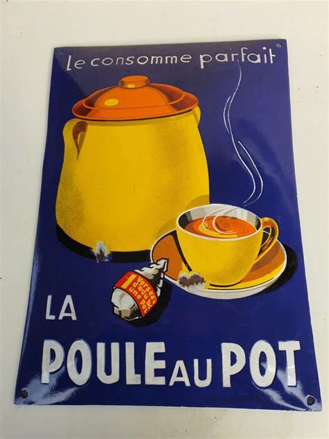 La Poule Au Pot Plaque Maill E Acier Catawiki