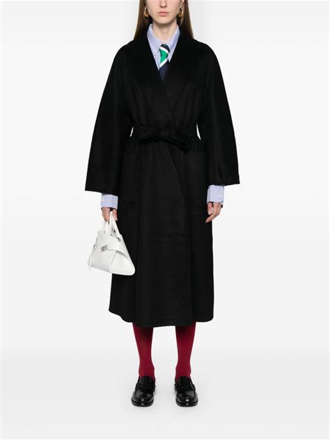 Max Mara Ludmilla Icon Belted Coat Black Farfetch Uk