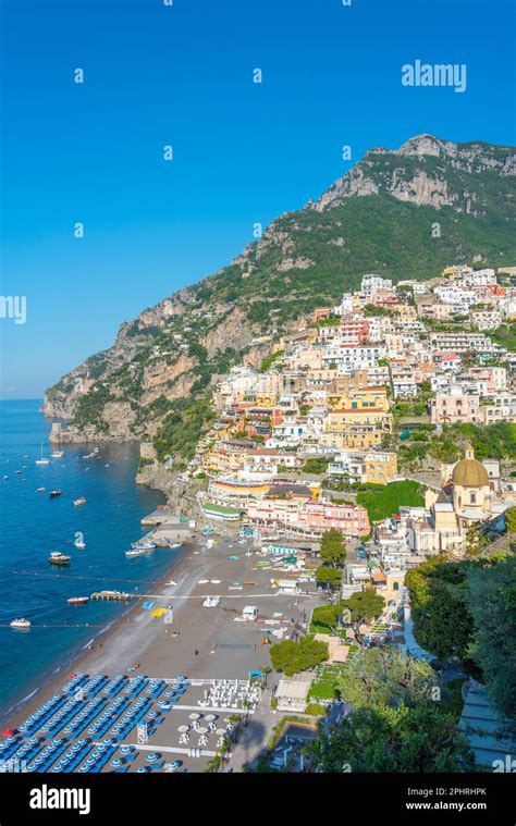 Aerial view of Positano beach in Italy Stock Photo - Alamy