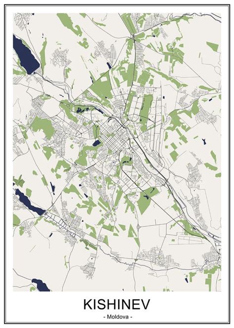 Map of the City of Chisinau, Moldova Stock Illustration - Illustration ...