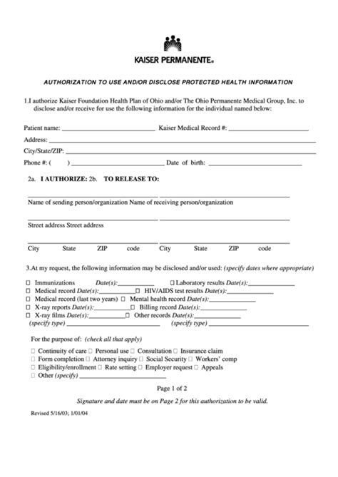 Kaiser Hipaa Form Fill Online Printable Fillable Blank Pdffiller