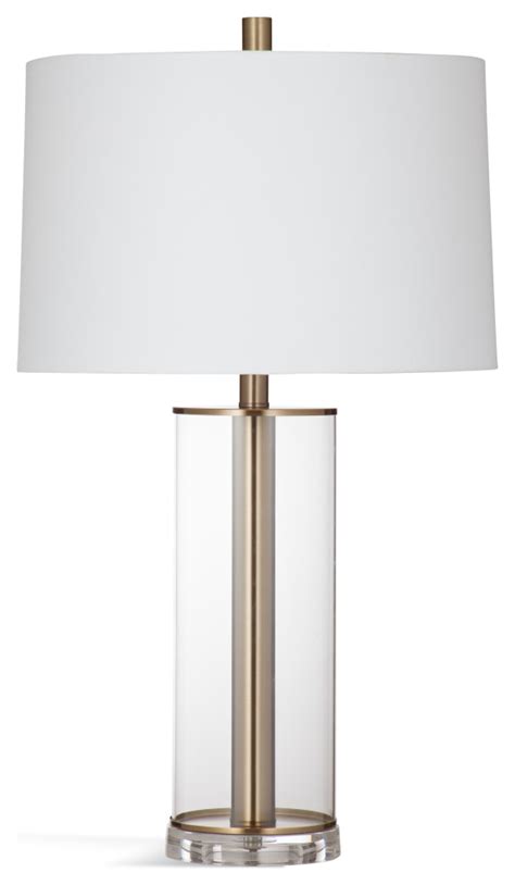 Bassett Mirror Ares Glass And Metal Table Lamp With Clear L4107tec Transitional Table Lamps