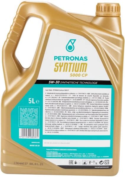 Aceite Motor Petronas SYNTIUM 5000 CP 5W 30 SN 5 Litros Tienda De