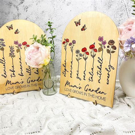 Mums Garden Sign, Birth Flower Sign, Grandmas Garden, Grandkid Birth ...