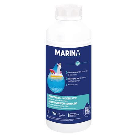 TRAITEMENT À L OXYGÈNE ACTIF sans chlore liquide 1L Marina Piscine