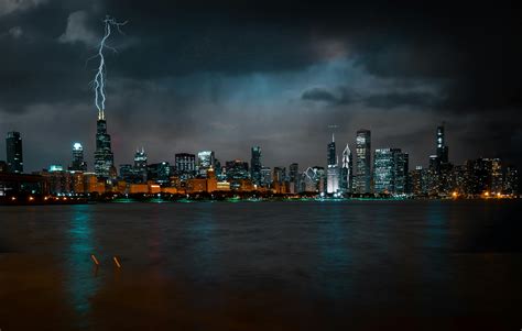 Chicago At Night Wallpaper