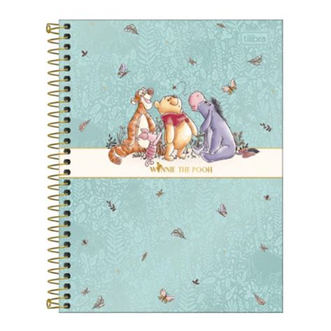 Caderno Colegial Pooh M Folhas Tilibra Papelaria Grafitte