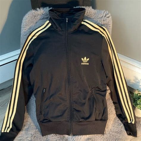 Adidas Gold Stripe Classic Track Jacket Unisex Style Jacket Gold Adidas Track Jackets