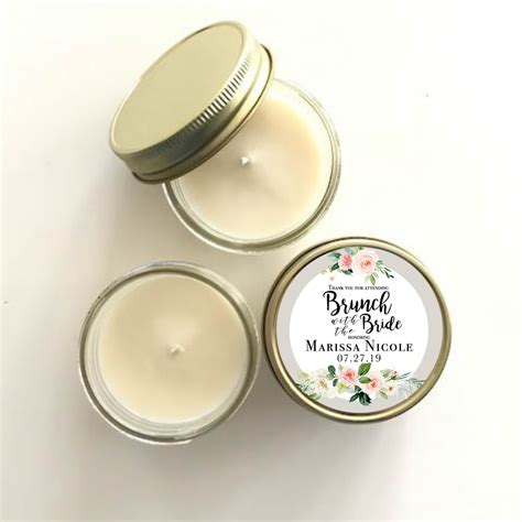 Bridal Shower Personalized Candle Favors Blush Floral Etsy