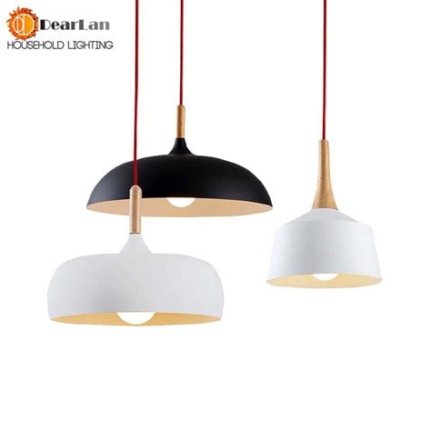 Moderne Anh Nger Licht Holz Und Aluminium Lampe Schwarz Wei Restaurant