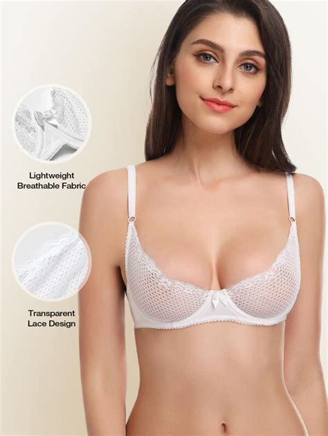 Wingslove 1pc Lace Underwire Demi Bra Shein Usa