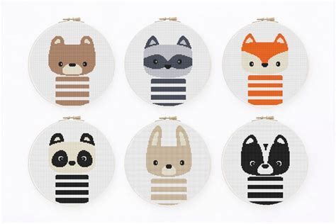 Set of 6 Animals Cross Stitch Patterns | Etsy