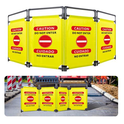 4 Panels Safety Barricade 78ft Removable Foldable Security Gates