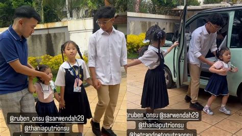 Semangatnya Trio Krucil Berangkat Sekolah Hasil Photoshoot Onyo Bikin