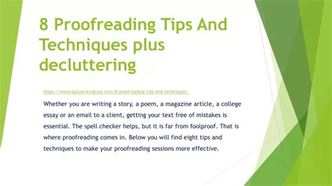 Ppt Effective Proofreading Tips And Decluttering Techniques Powerpoint Presentation Id 8919164