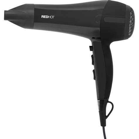 Red Hot Black Professional Hair Dryer Wilko