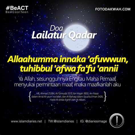 Doa Malam Lailatul Qadr Sesuai Sunnah Foto Dakwah