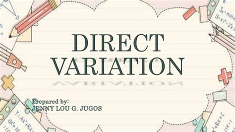 Direct Variation And Solving Word Problems Ppt