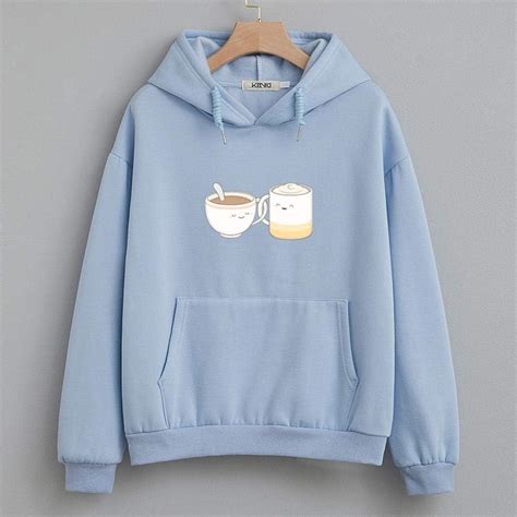 Kawaii Anime Harajuku Cotton Hoodie Women Cute Cartoon Korean Style