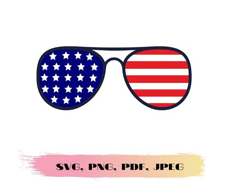 Sunglasses Svg Patriotic American Glasses Svg Fourth Of July Etsy