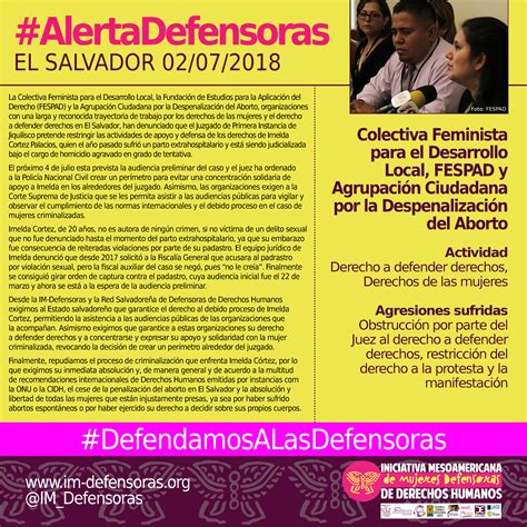 Alertadefensoras El Salvador Juez Obstruye Derecho A Defender