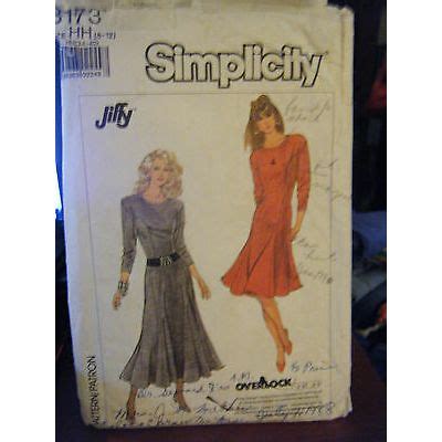 Vintage Simplicity 8173 Misses Semi Fitted Dress Pattern Sizes 6 8 10