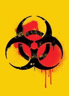 Biohazard Toxic Waste Logo Poster Picture Metal Print Paint By