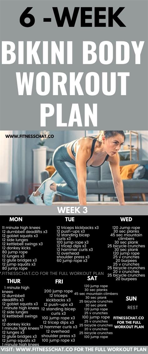 6 Week Summer Body Workout Plan Your Bikini Body Workout Plan Summer Body Workout Plan