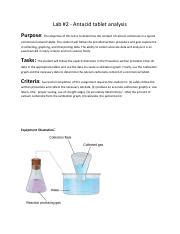 Analyzing Antacid Tablets Lab Experiment Course Hero