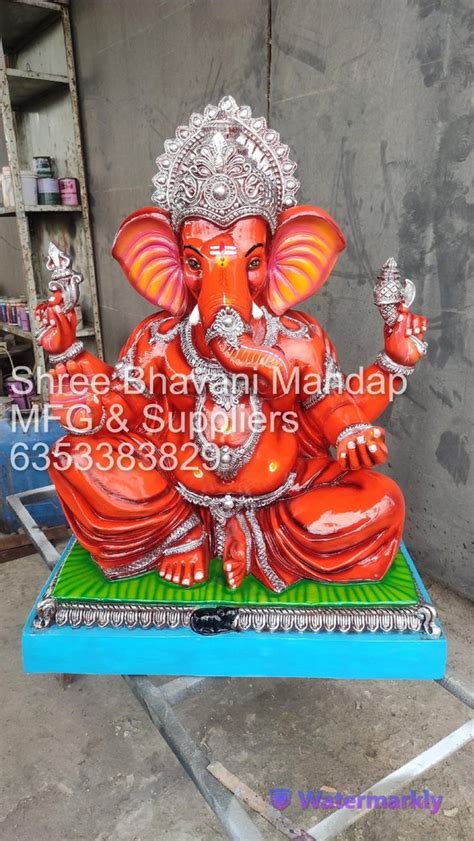 Fiber Orange Ganesha Statue God Statue Home At Rs In Ahmedabad