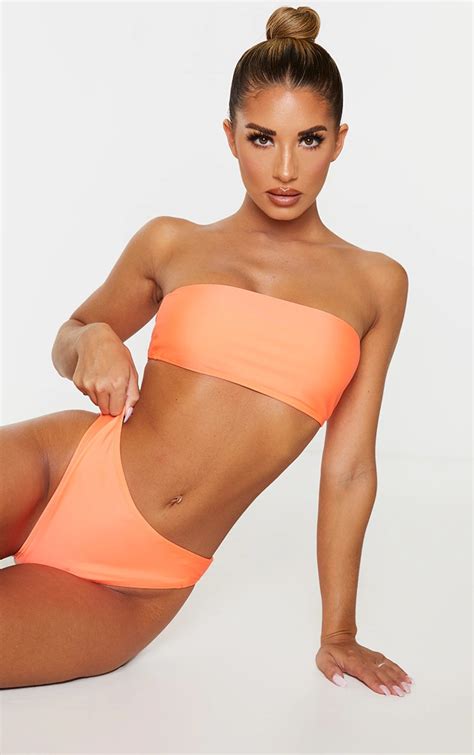 Coral Mix Match Bandeau Bikini Top Swimwear Plt Usa