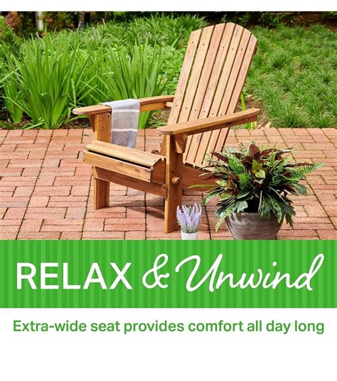 Plant Theatre Wooden Adirondack Chair Weather Resistant Acacia Wood