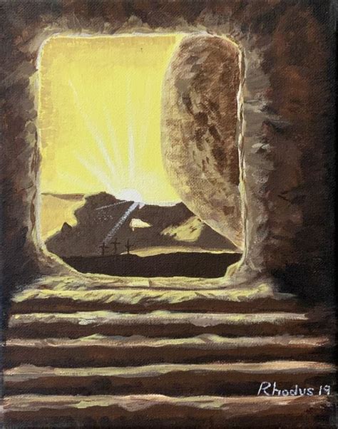 Jesus Empty Tomb Painting