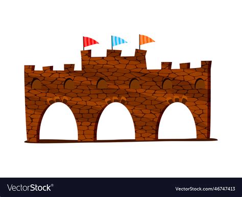 Flat fortress wall Royalty Free Vector Image - VectorStock