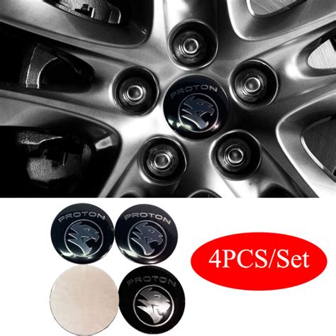 4 8Pcs 56mm Proton Logo Emblem Stickers 60mm Car Wheel Center Rim Hub