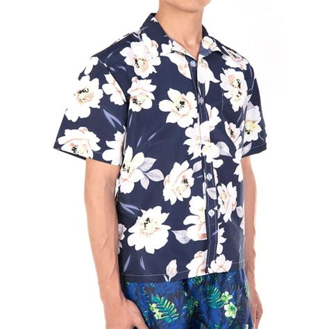 Sayfut Hawaiian Shirt Tropical Flowers Front Pocket Beach Shirts