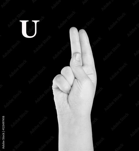 Finger Spelling the Alphabet in American Sign Language (ASL). Stock ...