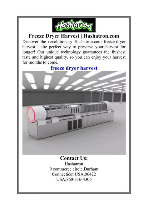 Ppt Freeze Dryer Harvest Hashatron Powerpoint Presentation Free